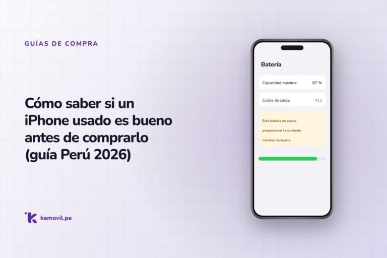 iPhone mostrando la pantalla de salud de la batería — Cómo saber si un iPhone usado es bueno antes de comprarlo (guía Perú 2026)