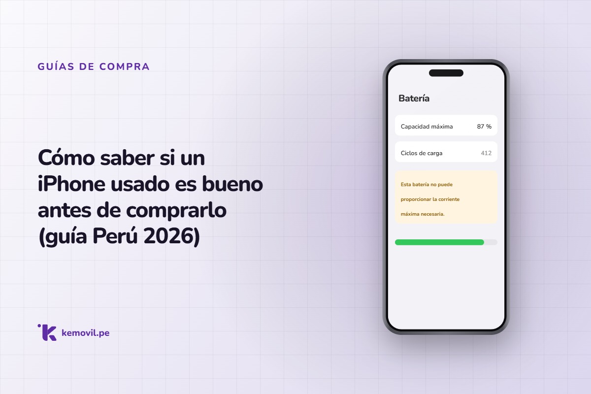 iPhone mostrando la pantalla de salud de la batería — Cómo saber si un iPhone usado es bueno antes de comprarlo (guía Perú 2026)