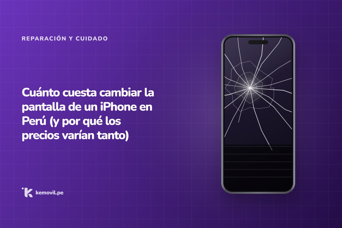 iPhone mostrando la pantalla rota — Cuánto cuesta cambiar la pantalla de un iPhone en Perú (y por qué los precios varían tanto)