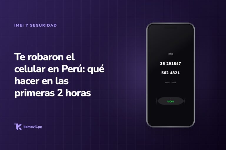 iPhone mostrando su IMEI tras marcar *#06# — Te robaron el celular en Perú: qué hacer en las primeras 2 horas