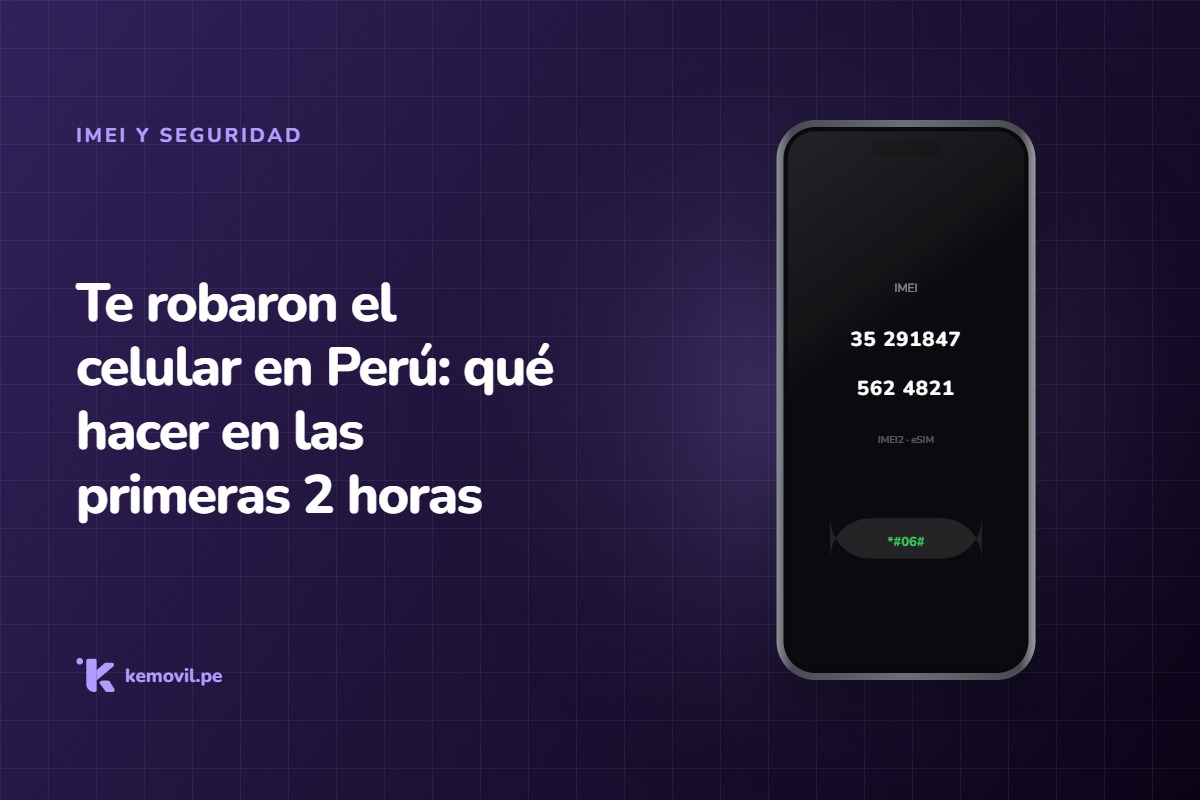 iPhone mostrando su IMEI tras marcar *#06# — Te robaron el celular en Perú: qué hacer en las primeras 2 horas